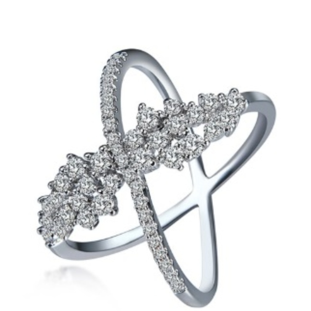silver ring size 7 with AAA+Cubic Zirconia
